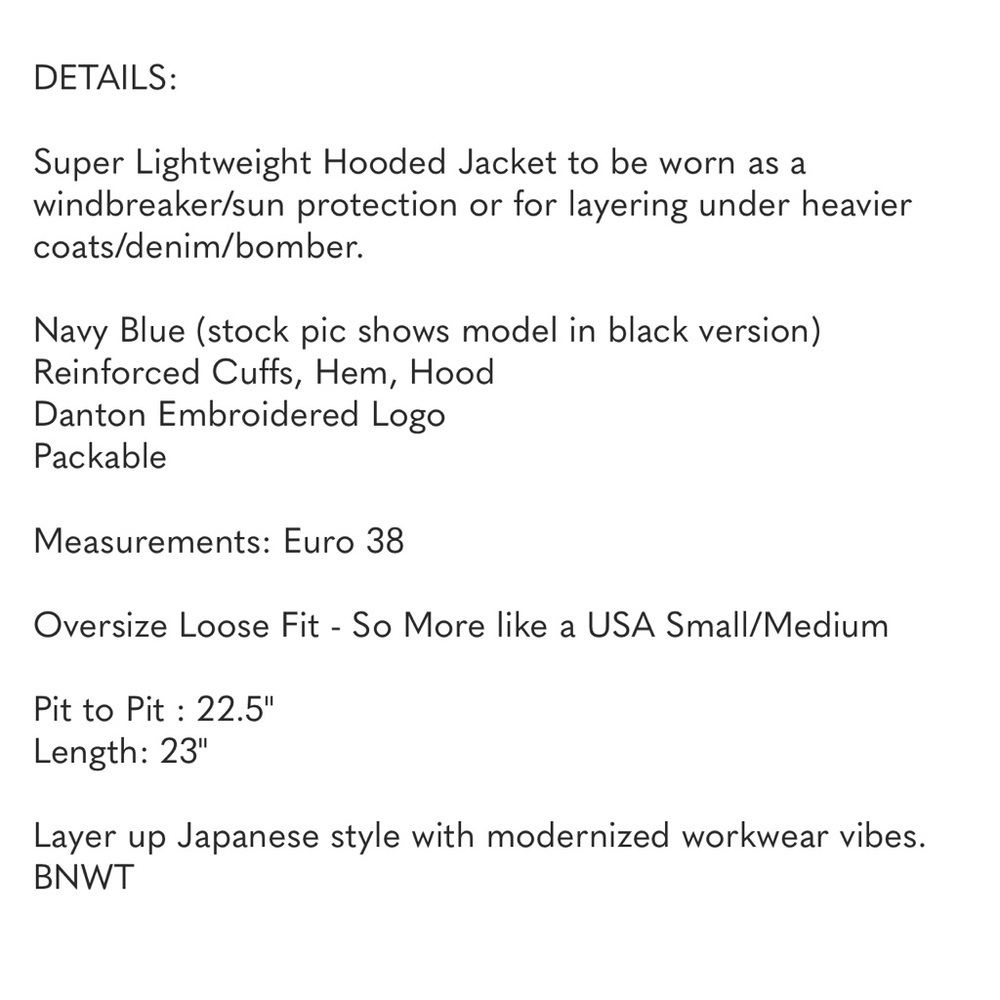Danton - ๐ฏ๐ต๐ซ๐ท Edition - Under Jacket/Windbreaker - Navy - Picture 6 of 6